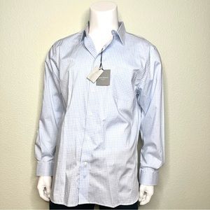 HICKEY FREEMAN Blue and White Gingham Shirt